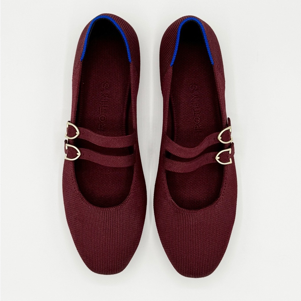 Rothy’s Double Buckle Mary Jane Flats “Cabernet” size 7 Like-New - Picture 6 of 13